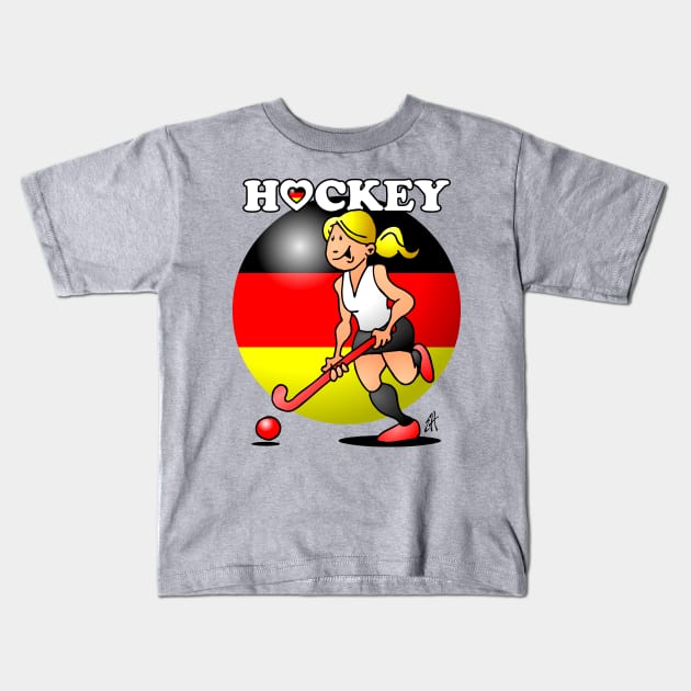 Hockey lady of the German field hockey team. Kids T-Shirt by Cardvibes